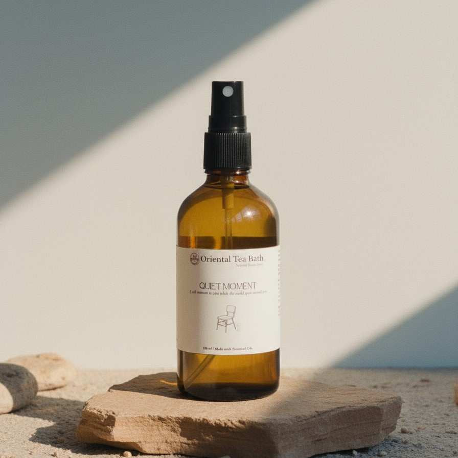 Oriental Tea Bath Quiet Moment natural room spray with lavender for deep relaxation.