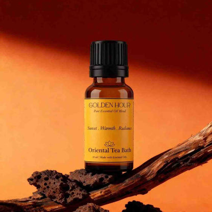 Oriental Tea Bath Golden Hour essential oil blend for warmth, comfort, and radiance