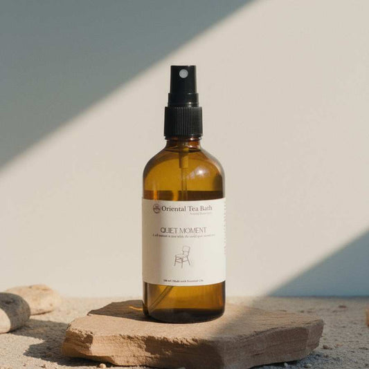 Oriental Tea Bath Quiet Moment natural room spray with lavender for deep relaxation.